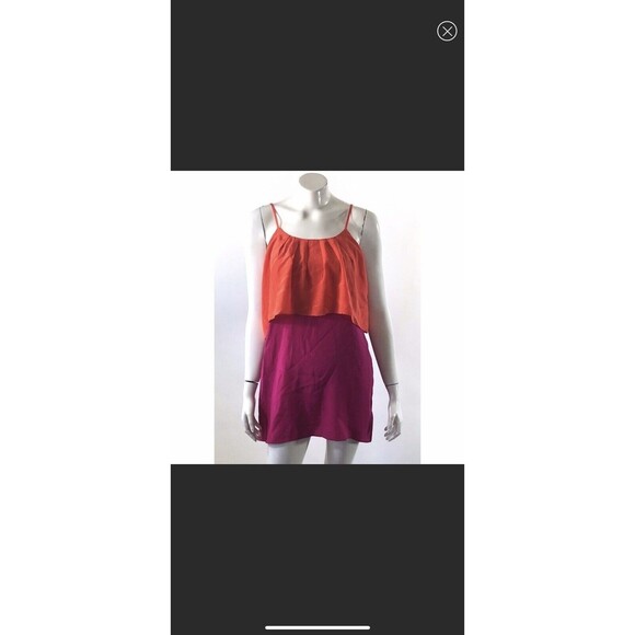 Greylin Melinda Silk Color Block Dress Green Tan Women’s M - Picture 9 of 12